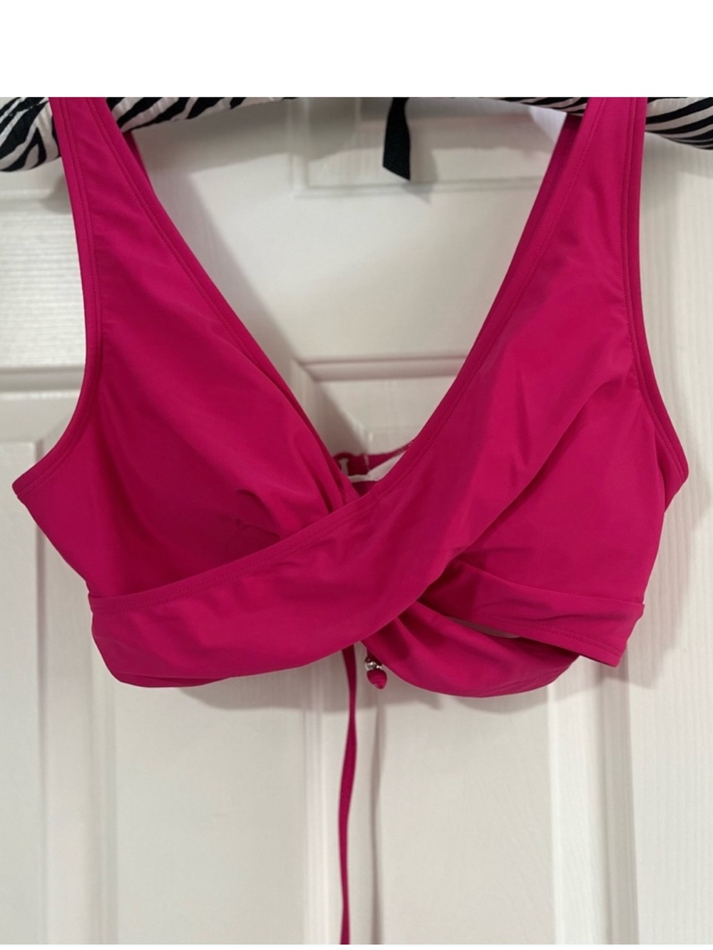 Women’s Fuchsia Wrap-Front Bikini Top